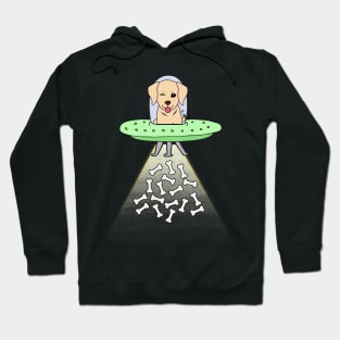 Funny retriever dog is flying a ufo Hoodie